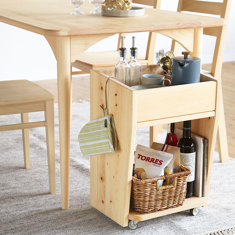 楽天市場】キッチン収納 マルチワゴン テーブル下 キャスター付き