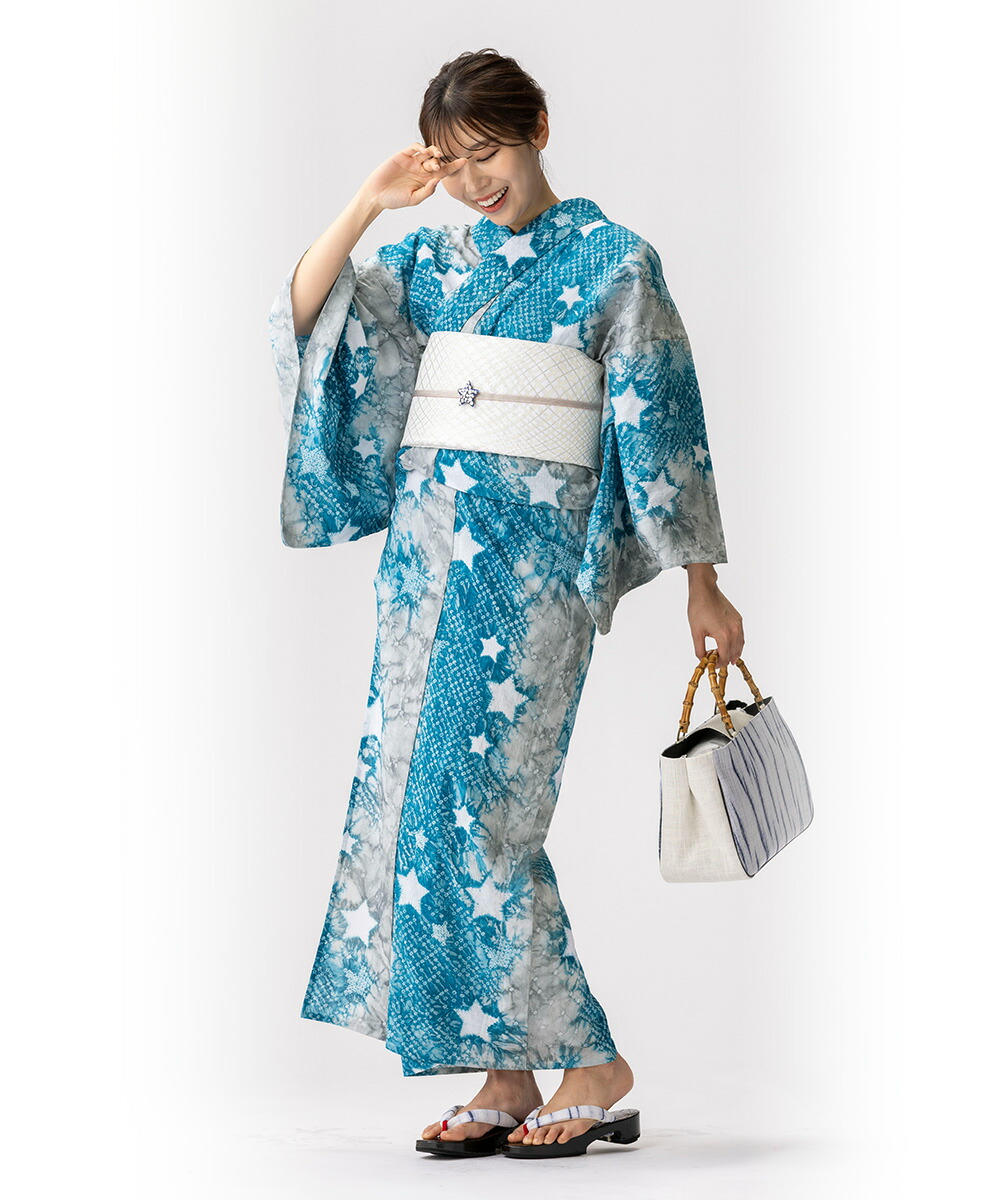 楽天市場】【フリーサイズ】浴衣 有松絞り レディース 2025 星 黄色 紫