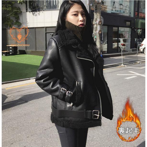 楽天市場】ライダース アウター レディース PU 裏ボア 革ジャン レザー