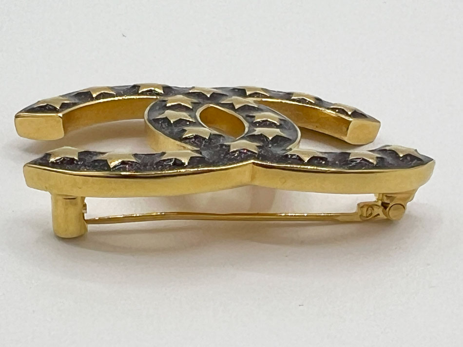 楽天市場】CHANEL シャネル ブローチ ピン CCマーク スター ラメ