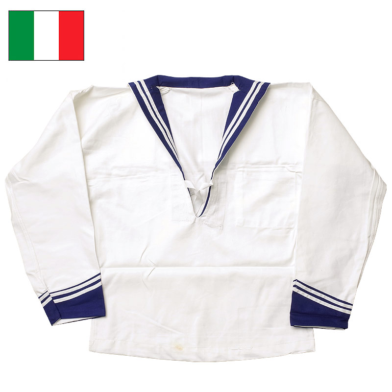 楽天市場】イタリア軍 ホワイト/ブルー ラインセーラー デッドストック