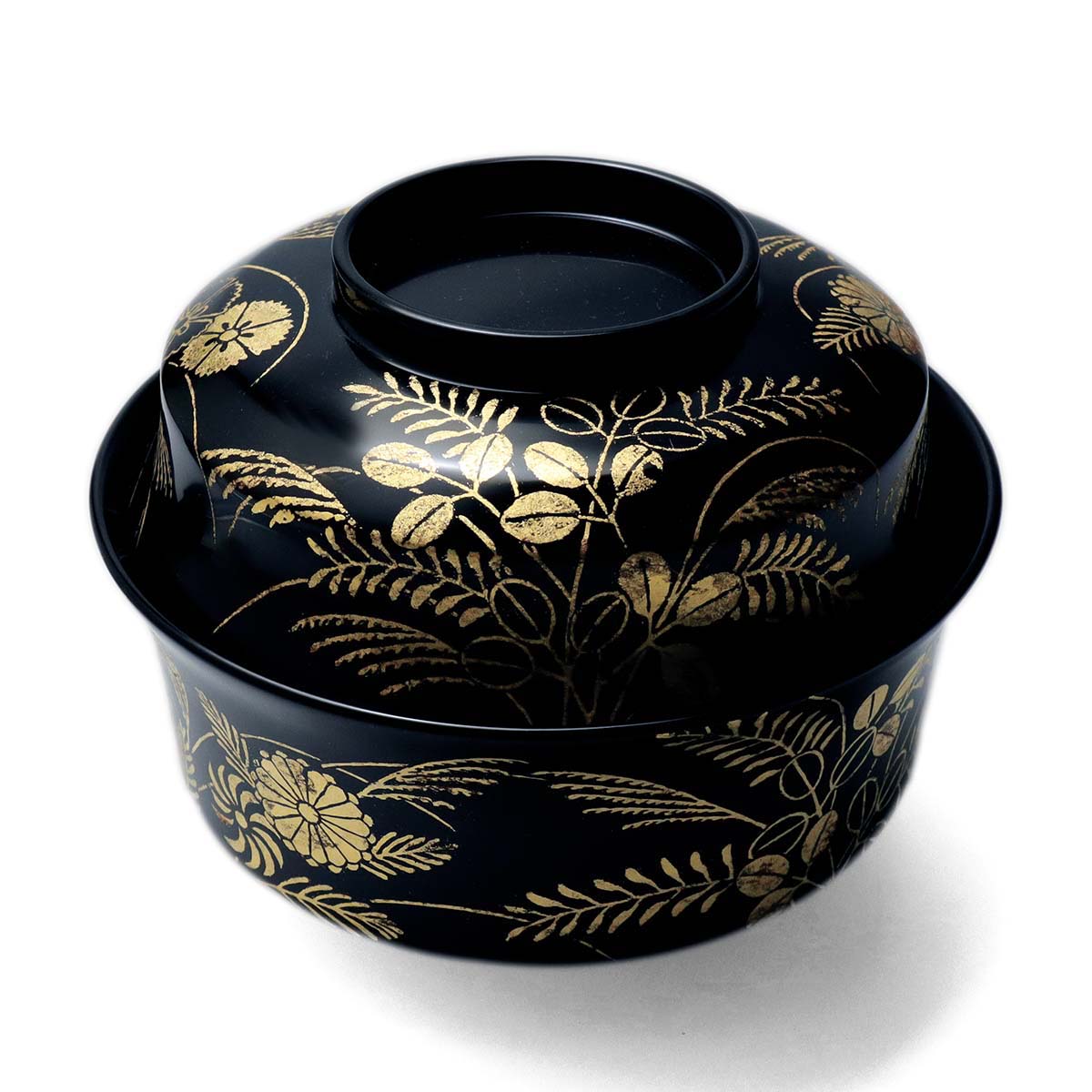 楽天市場】漆器・輪島塗：秋草文箔絵黒石州椀・尚古堂・山本哲《お椀