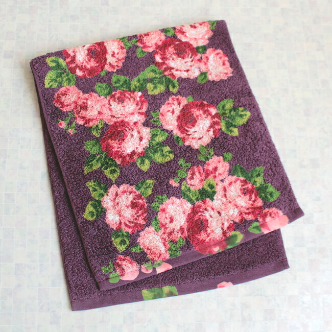 楽天市場】フェイスタオル 花柄 バラ ばら 薔薇 ローズ 抜染プリント