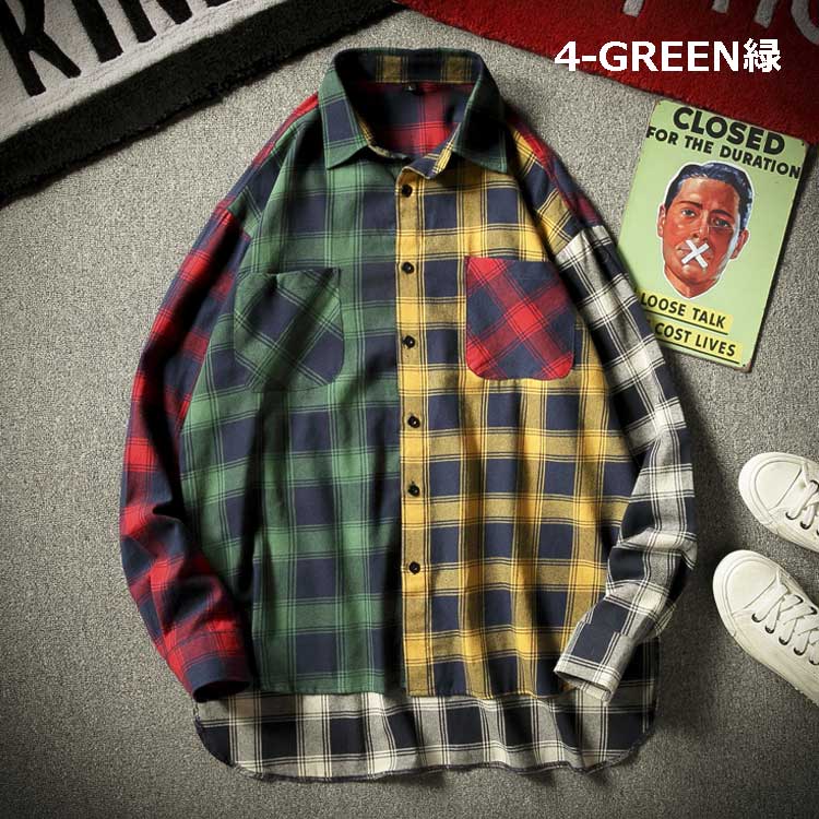 楽天市場】【現品処分】カラフルマルチカラーチェックシャツ