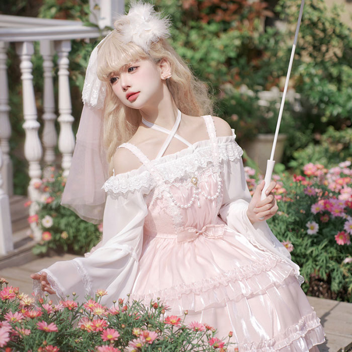 楽天市場】ロリータ ジャンスカ ハイウエスト リボン 春夏 キャミ