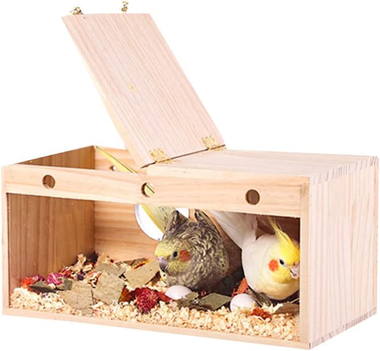 楽天市場】巣箱 鳥の巣 繁殖ボックス インコ用 オウム孵化 繁殖箱 横式
