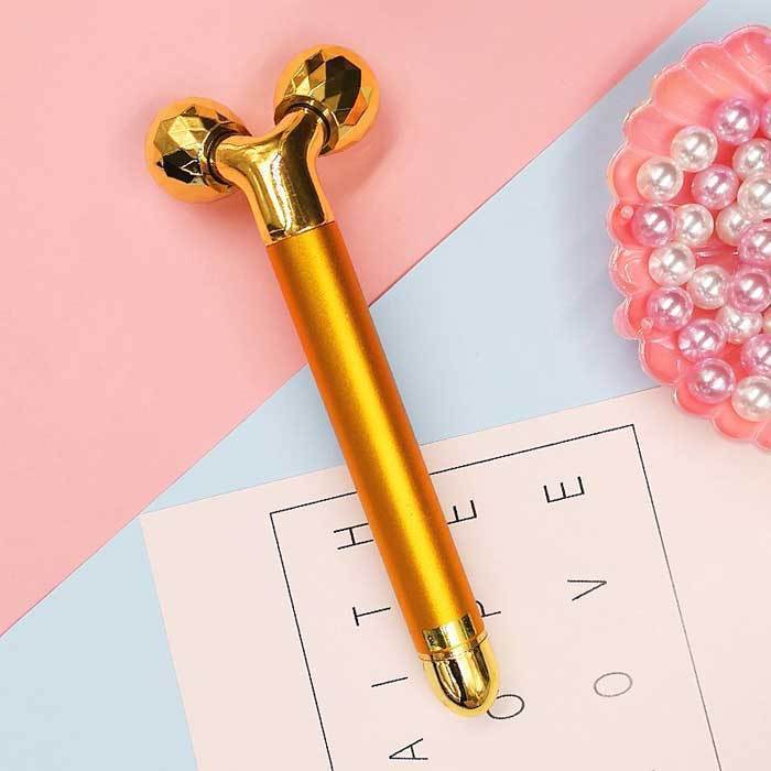 楽天市場】美顔ローラー 美顔器 24K黄金棒 ビューティーバー