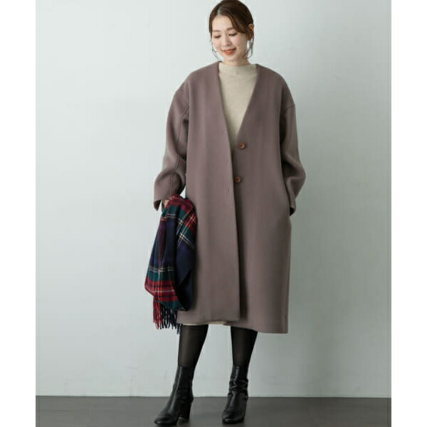 楽天市場】Vネックノーカラーコート／アーバンリサーチ ロッソ（URBAN