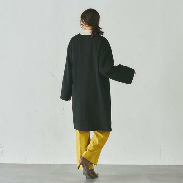 楽天市場】ポケットパール付きノーカラーコート／ドロワットロート