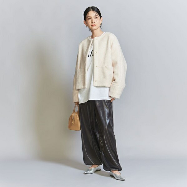 楽天市場】【WEB限定】ブークレ ノーカラーショートコート