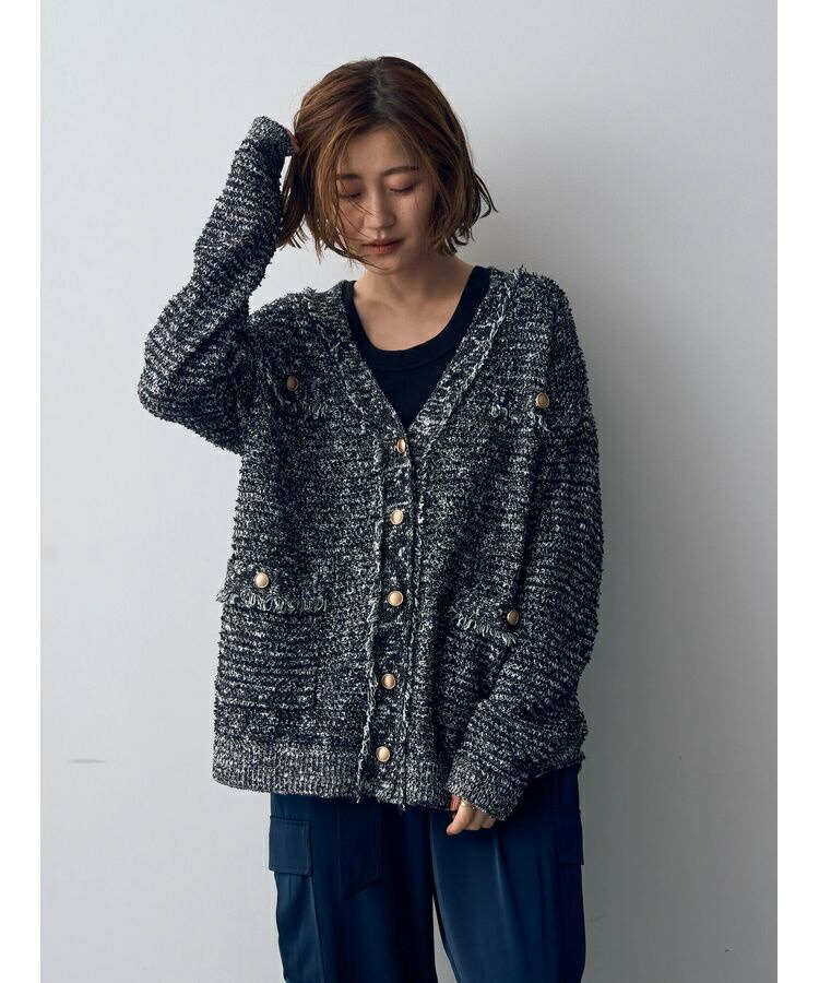 楽天市場】ラメツイードニットカーディガン／イェッカ ヴェッカ（YECCA