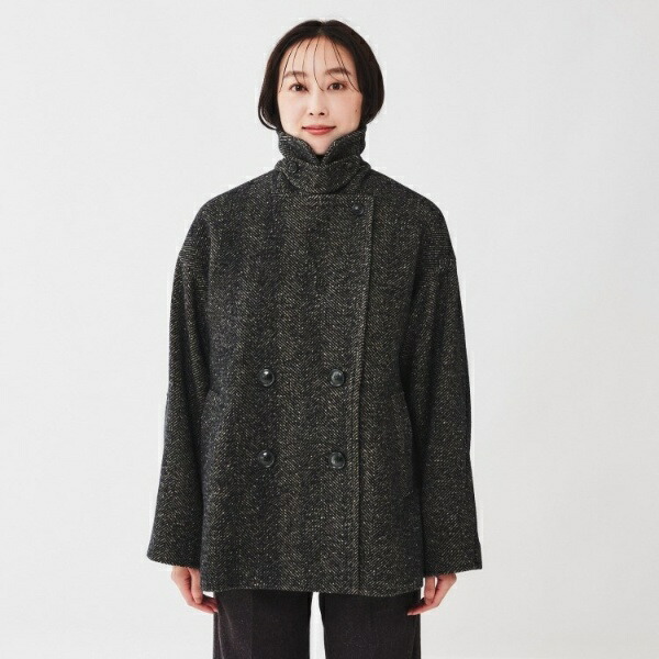 楽天市場】【日本製ゆったり】ミドル丈へリンボンPコート／アン