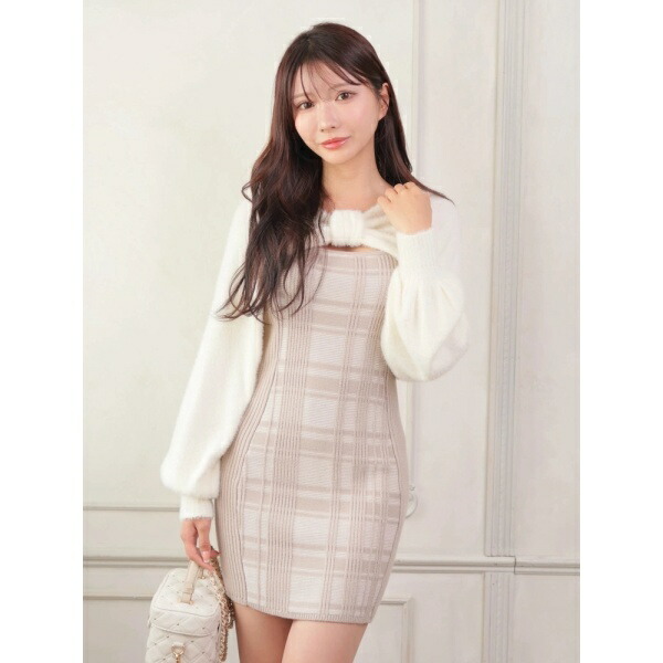 楽天市場】リボンフェザーアンサンブルニットワンピース／リップ