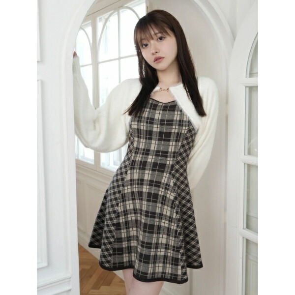 楽天市場】【形が選べる】フェザーチェックアンサンブルワンピース