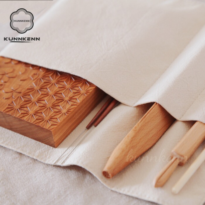 楽天市場】KENNKUNN 和菓子道具セット 【 4種類の木彫千筋板、針切り箸