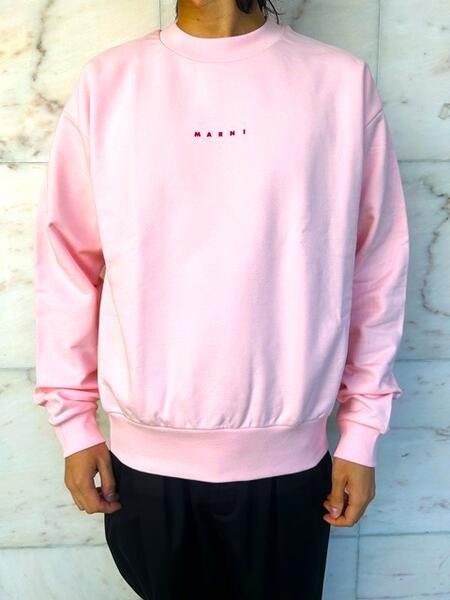 楽天市場】MARNI（マルニ）【PINK BIO COTTON SWEATSHIRT WITH LOGO