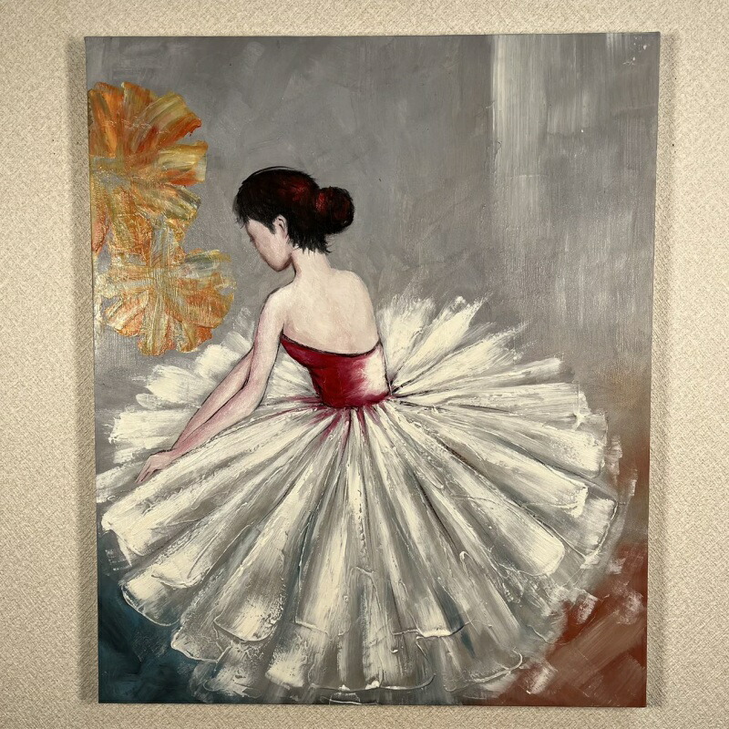 楽天市場】手描き油絵 ドレス美人 インテリア絵画 肉筆油絵 アート