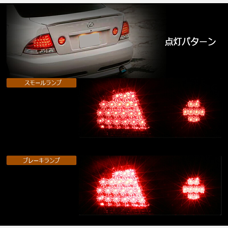 楽天市場】SXE10 GXE10 アルテッツァ LED テールランプ レッドクリアー