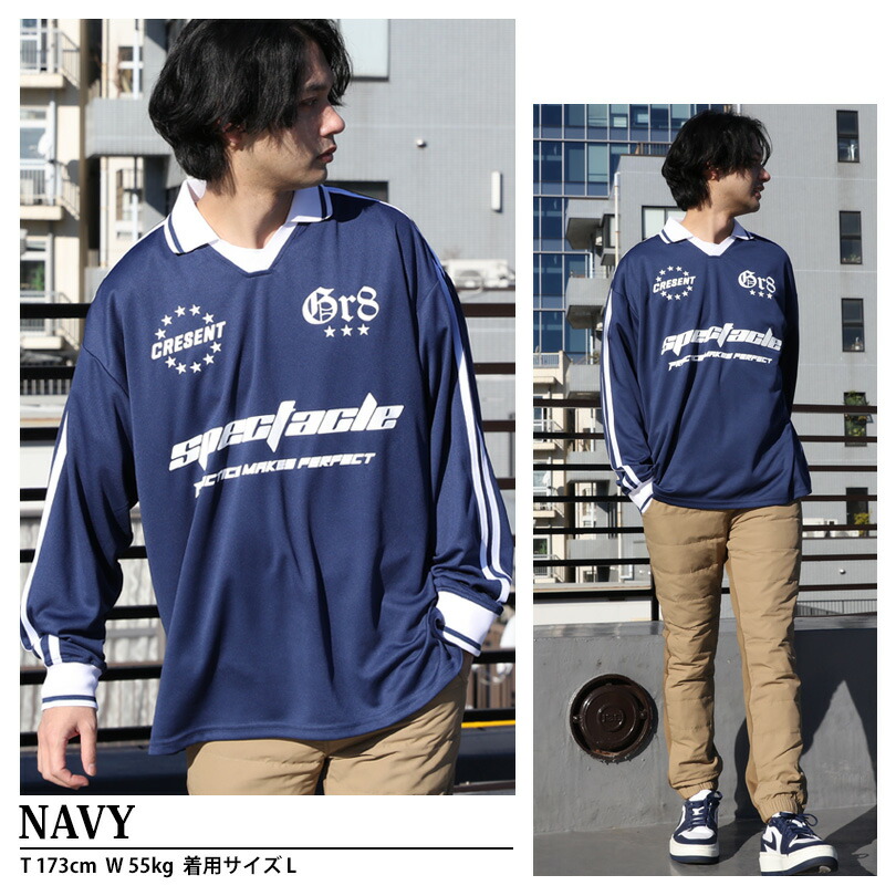 楽天市場】サッカーシャツ メンズ 長袖全4色 新作 トップスロングT