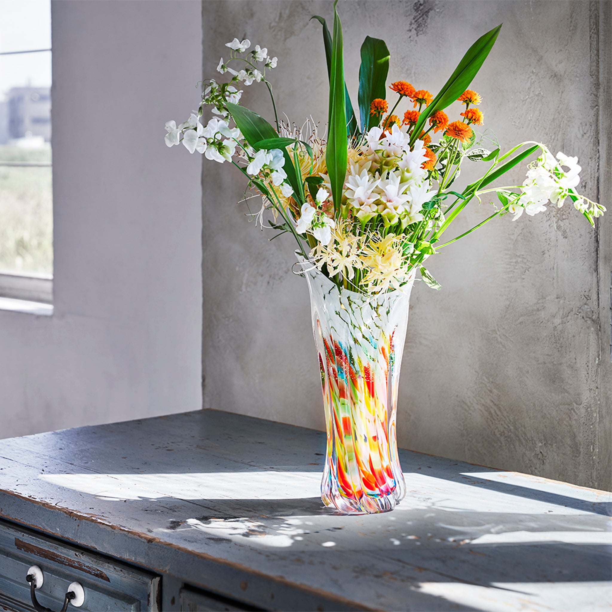 津軽びいどろ 花びん 金彩花器 ねぶた | 華やかな花器 上品なガラス花瓶