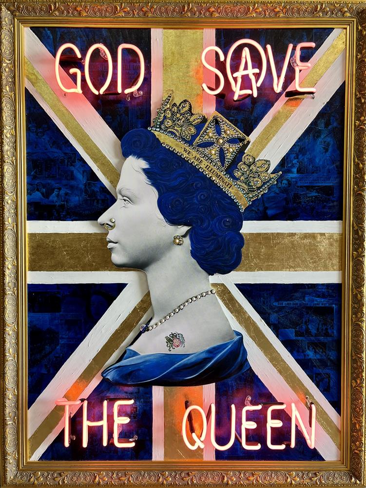 一点物現代アート】GOD SAVE THE REP＆SKULL QUEEN 一点物現代アート