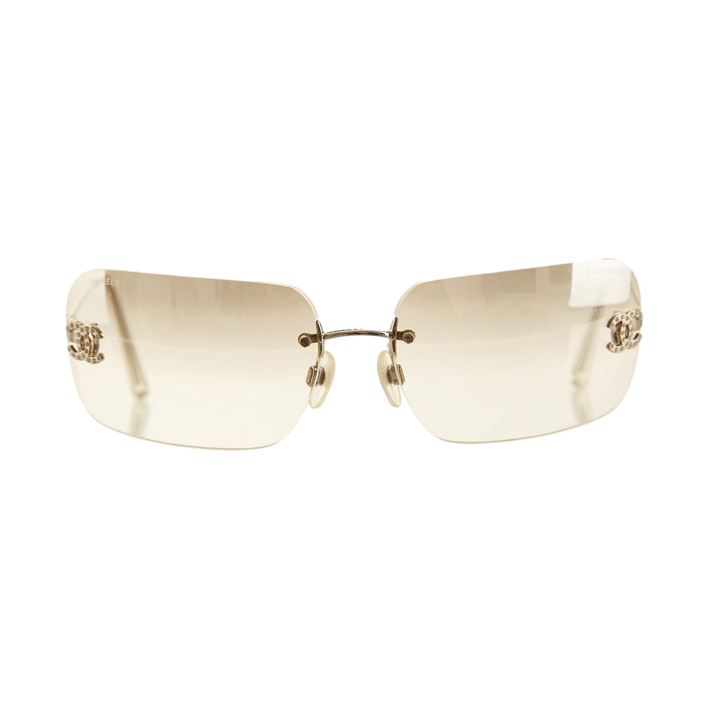 Chanel Clear Rimless Rhinestone Logo Sunglasses – Treasures of NYC