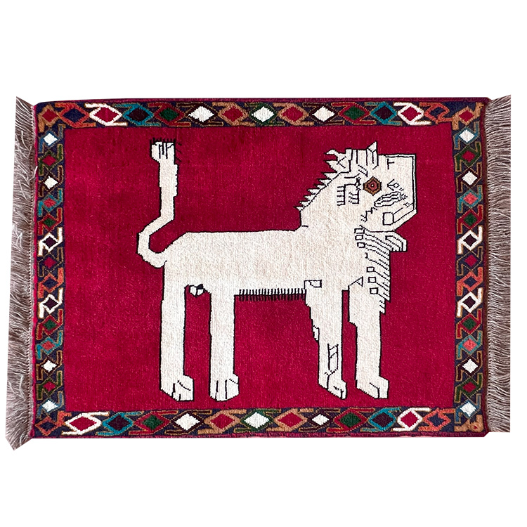 ライオンギャッベ シラーズ産・ペルシャ絨毯／Size:111×81／大阪／豊中