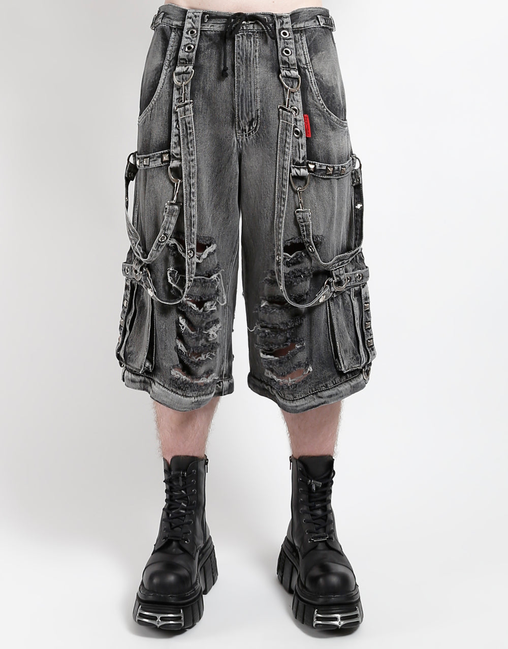 TRIPP NYC - SHREDDER DENIM FULL FORCE PANT BLACK FOG WASH