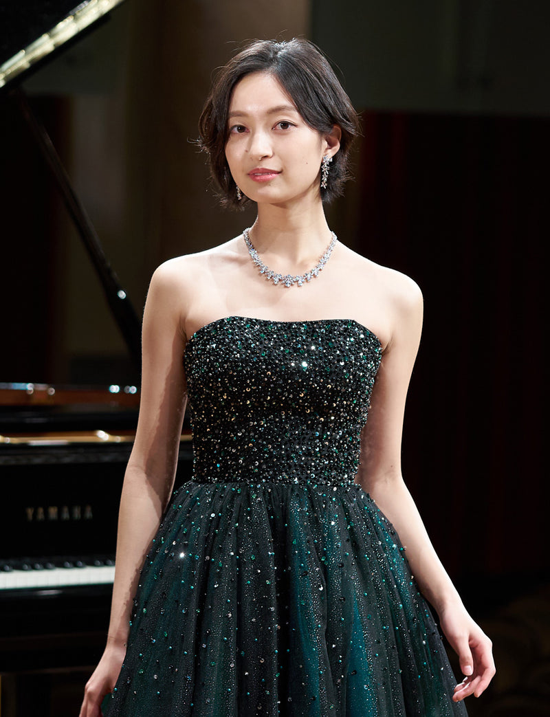 グリーン ステージドレス・演奏会ドレスにお薦めロングドレス・TN2030