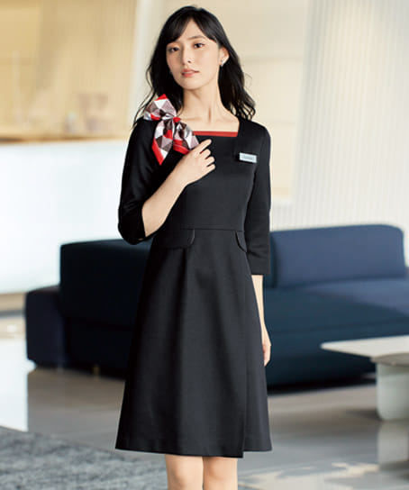 全2色】ワンピース（七分袖・2WAYストレッチ・シワ防止・カスタマイズ