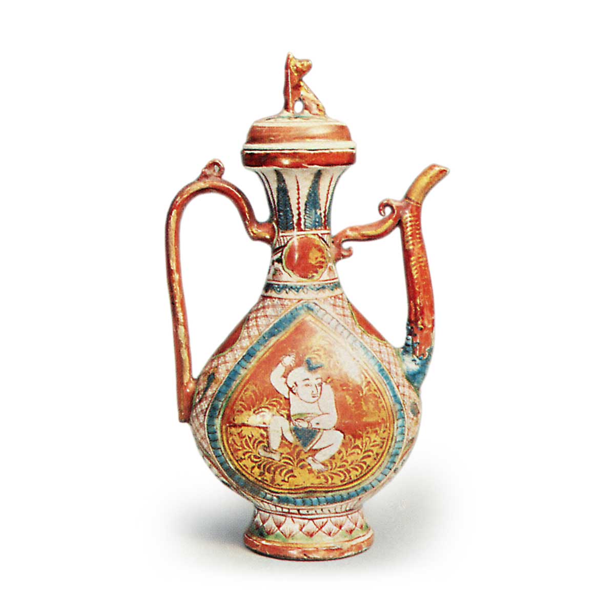 金襴手唐子絵盛盞瓶花入 きんらんでからこえせいさんびんはないれ