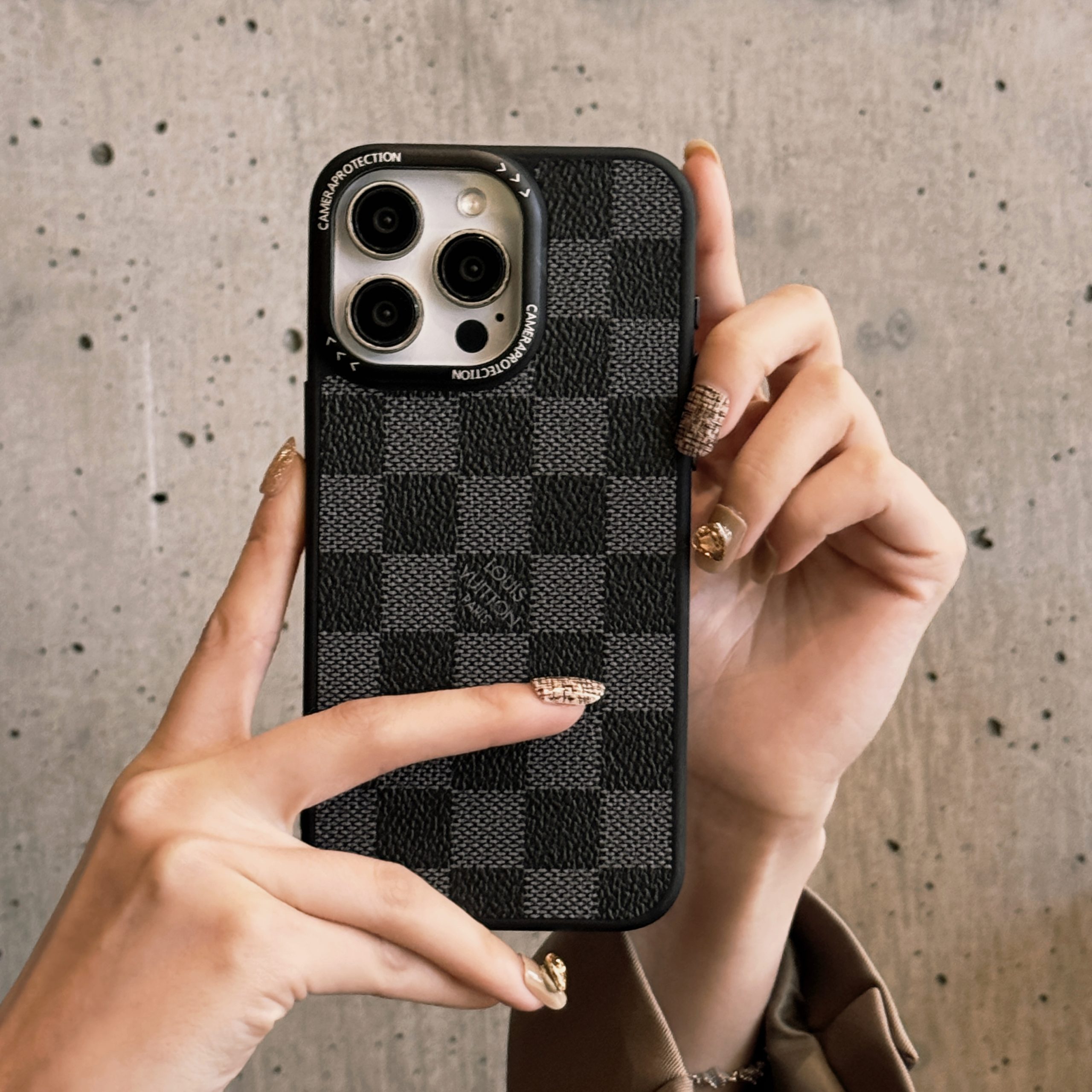 Classic LV Leather iPhone Case for 10-16 Pro Max