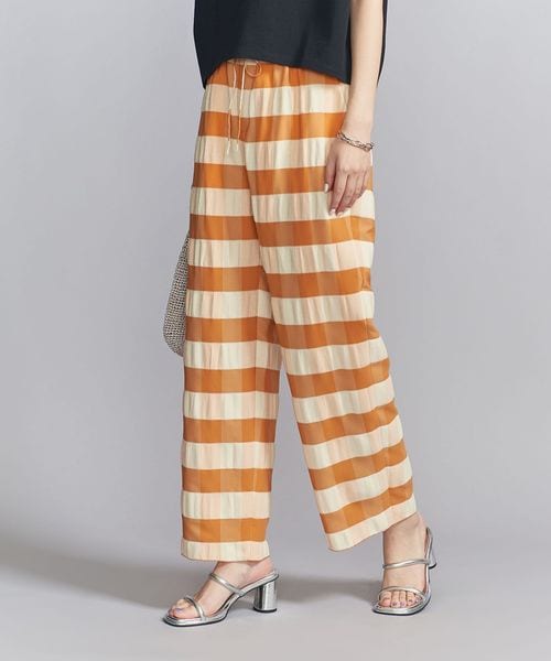 ギンガムチェック ストレートパンツ