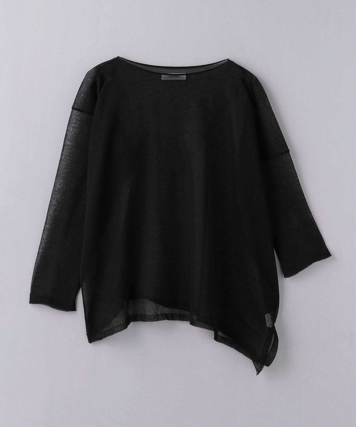 sulvam＞ アシンメトリー シースルーニット