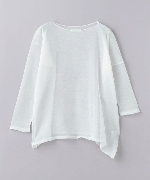 sulvam＞ アシンメトリー シースルーニット