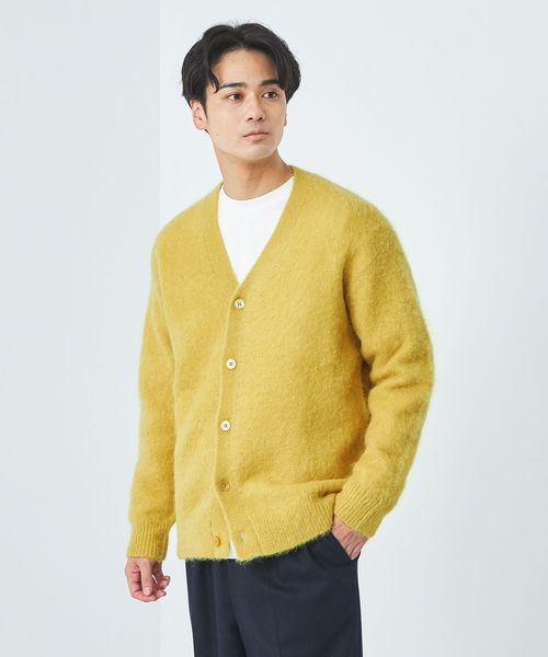 アルパカ シャギー Vネック カーディガン