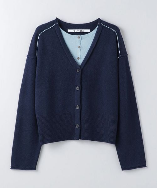 PERVERZE＞TWIN LAYERED KNIT CARDIGAN/カーディガン