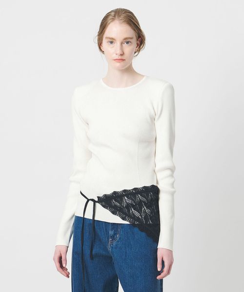 AEWEN MATOPH＞コットンカシミヤミックス ショルダーパッドニット