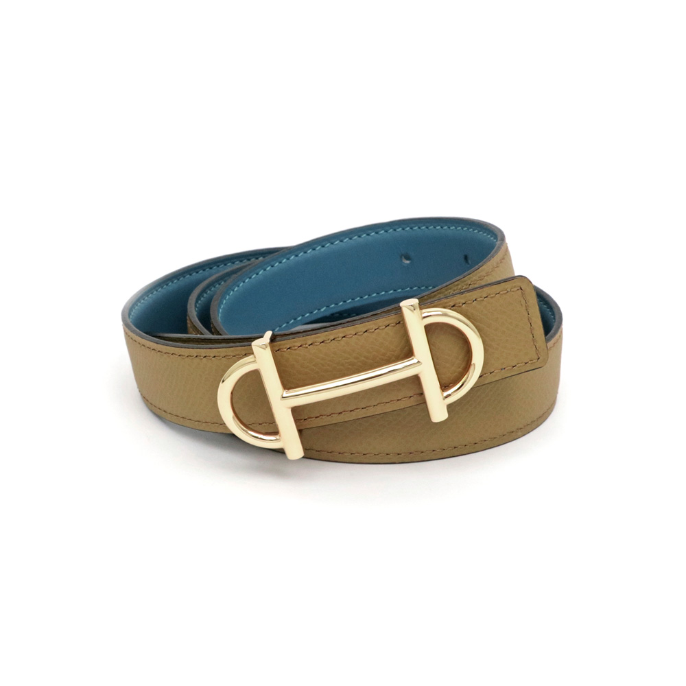 名東】【HERMES】エルメス ベルト ガンマ ニューブルージーン