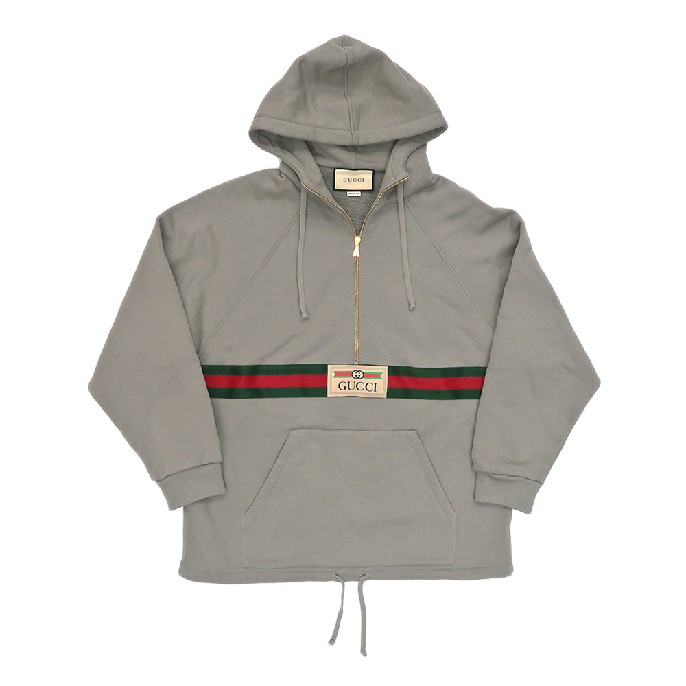 名東】【GUCCI】グッチ ハーフジップ スウェットパーカー Sサイズ