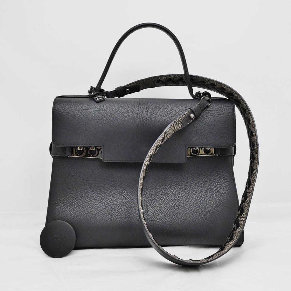 名東】【DELVAUX】デルヴォー タンペートGM ブラック ハンド 2WAY