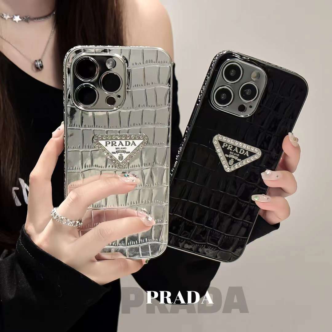プラダ iPhone15 Pro/14 Proケース クロコダイル PRADA iPhone15/14