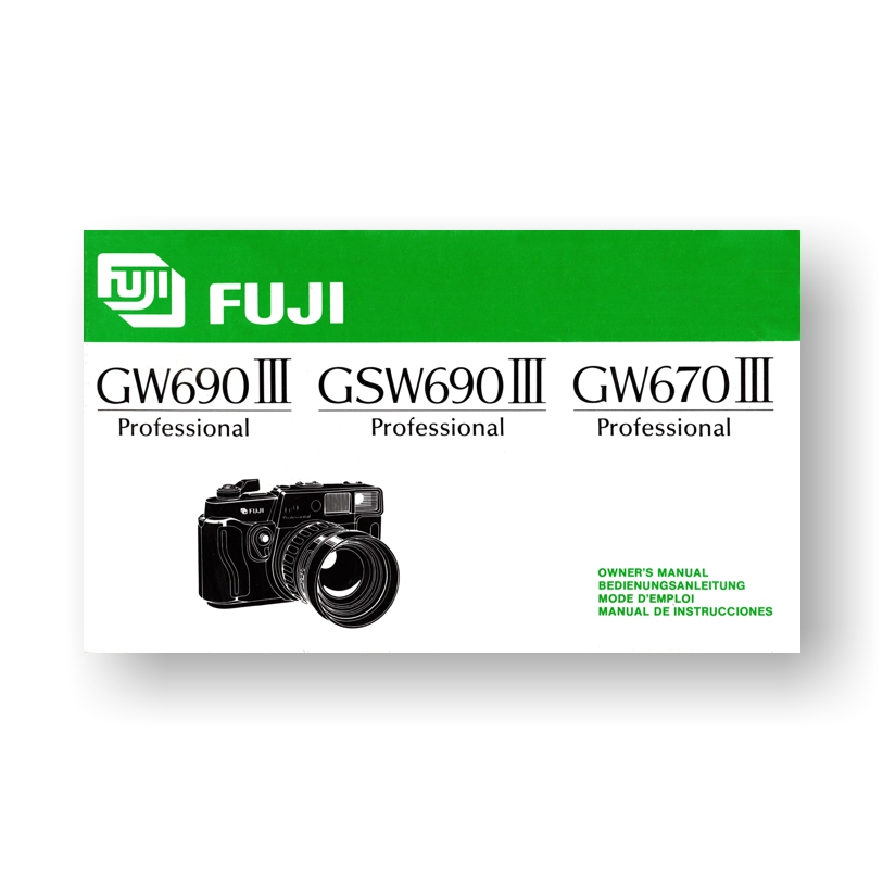 Fuji GW690 III Owner's Manual | GSW690 III GW670 III | USCamera