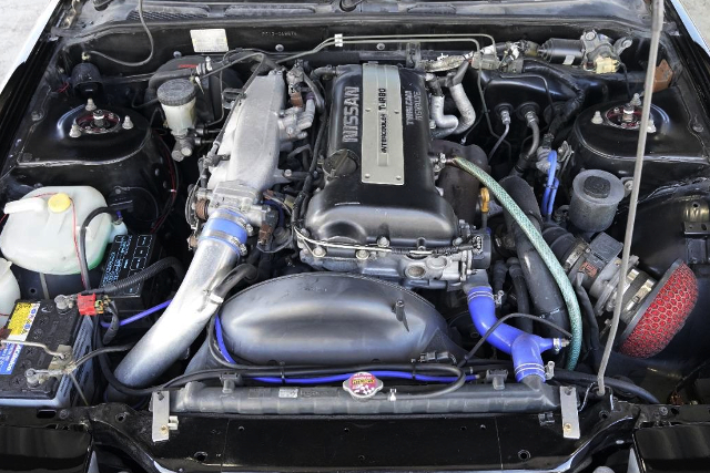 S14黒ヘッドSR20DETターボ移植!5速MT!180SXフェイス!ワンビア化!S13