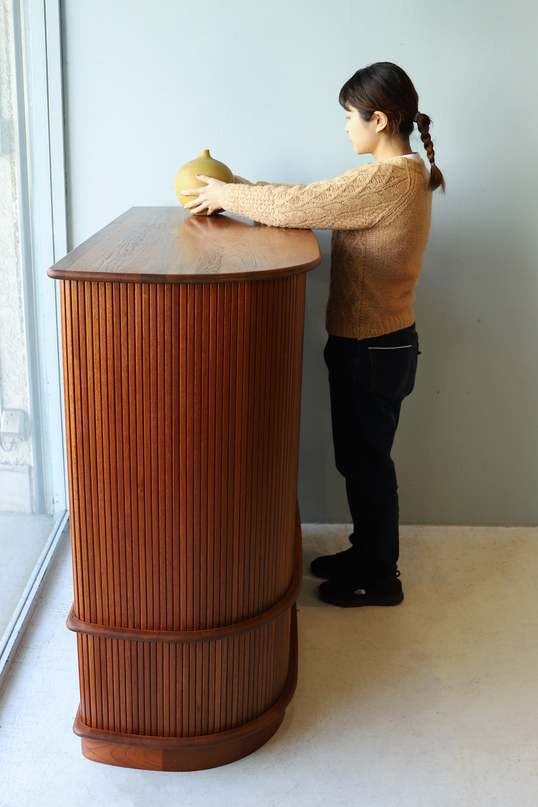 デンマーク ヴィンテージ デューロン キャビネット 蛇腹 チーク材