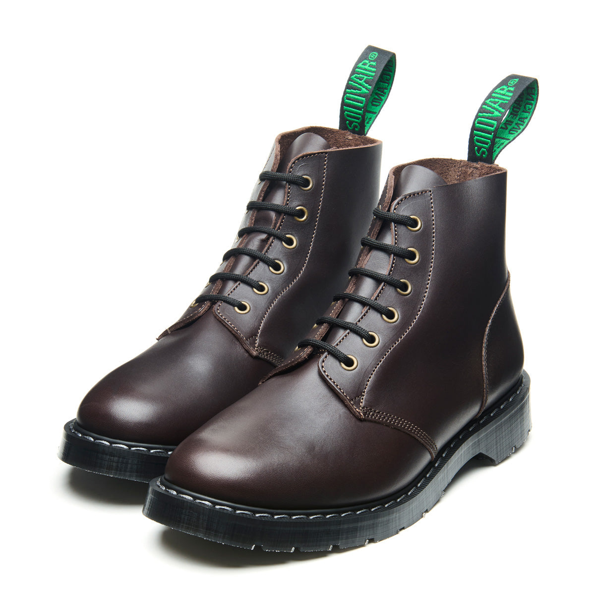 Brown Greasy 6 Eye Astronaut Boot | Solovair | Handmade in England