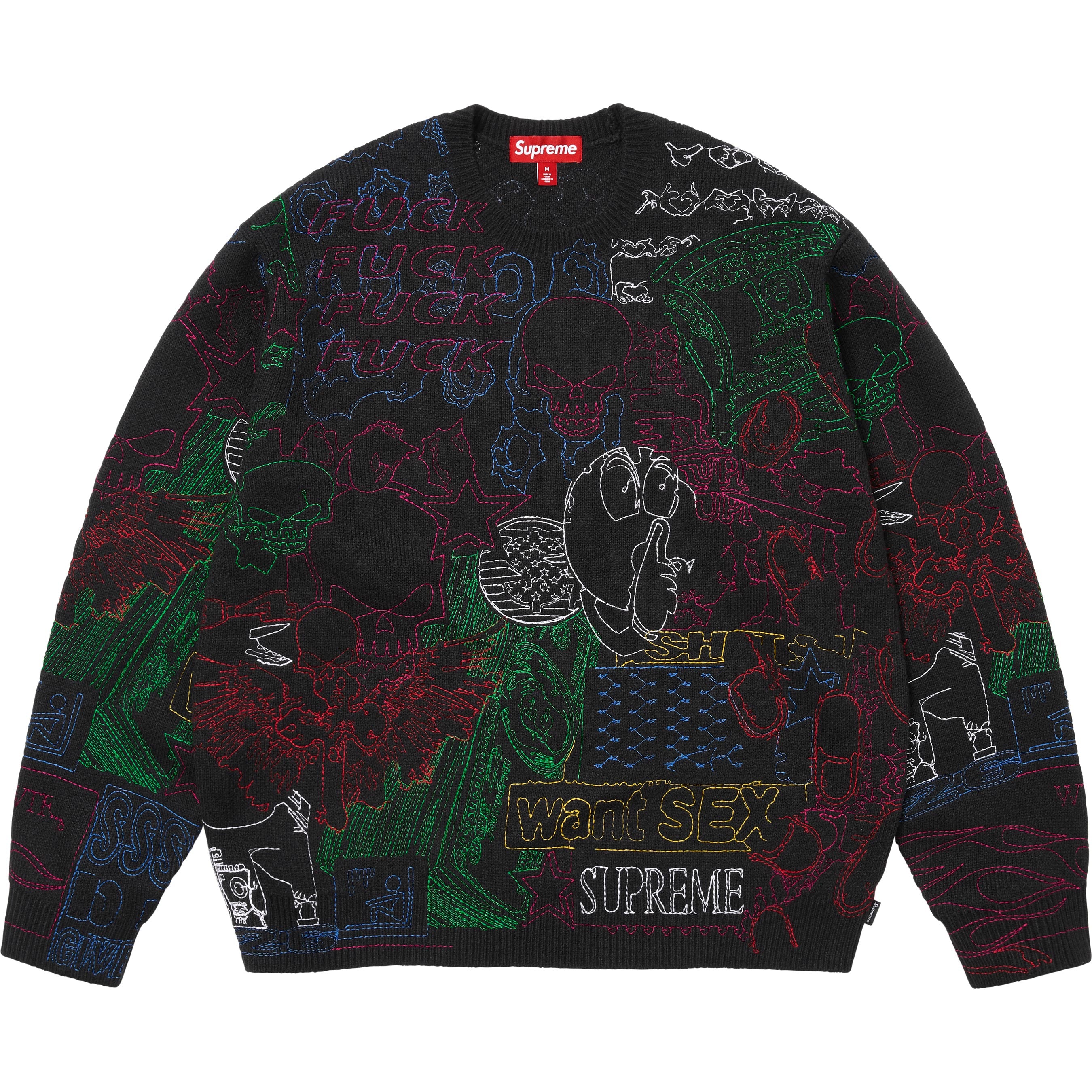Collage Embroidered Sweater - Shop - Supreme