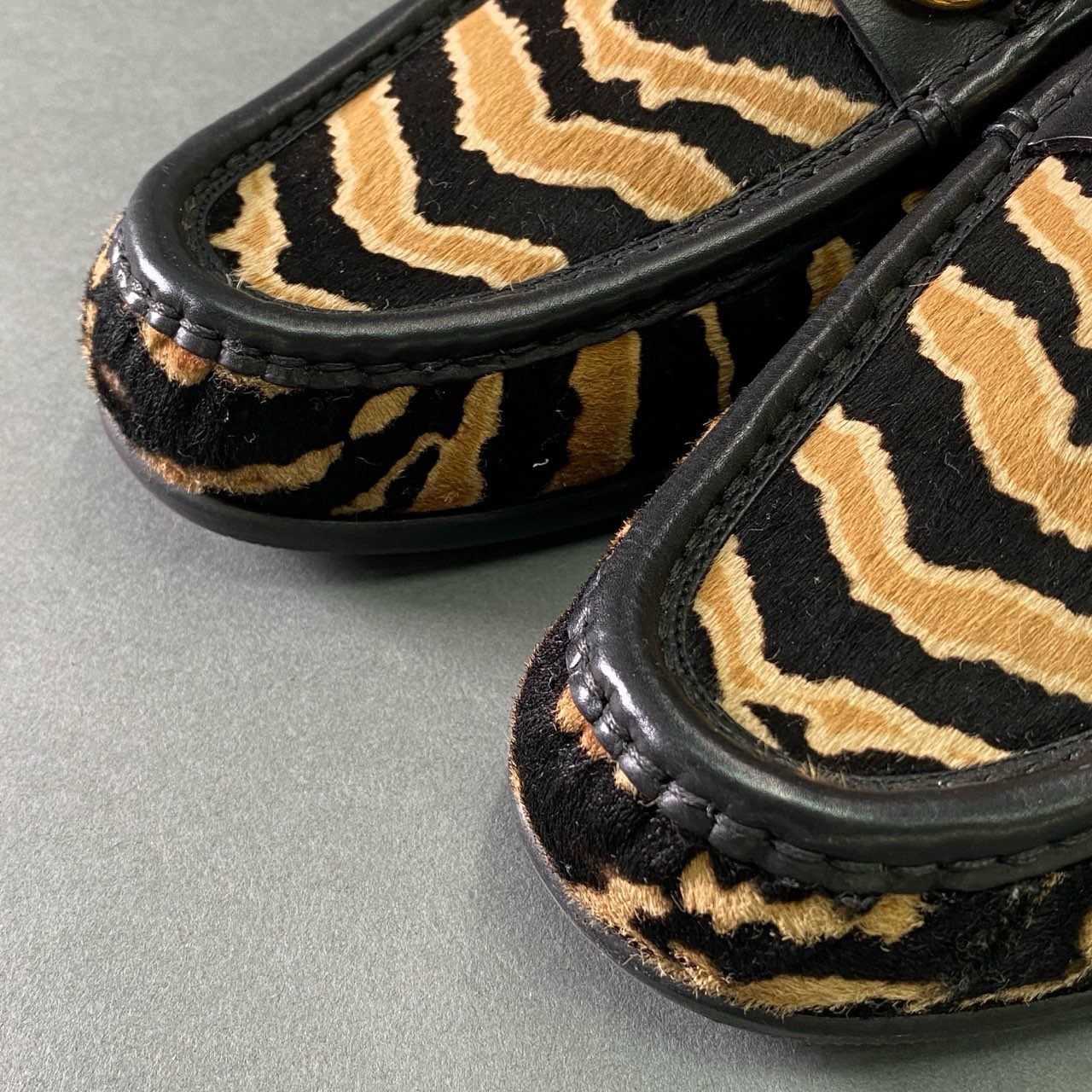 1e2 【イタリア製】GUCCI グッチ ハラコ ゼブラ柄 ホースビット