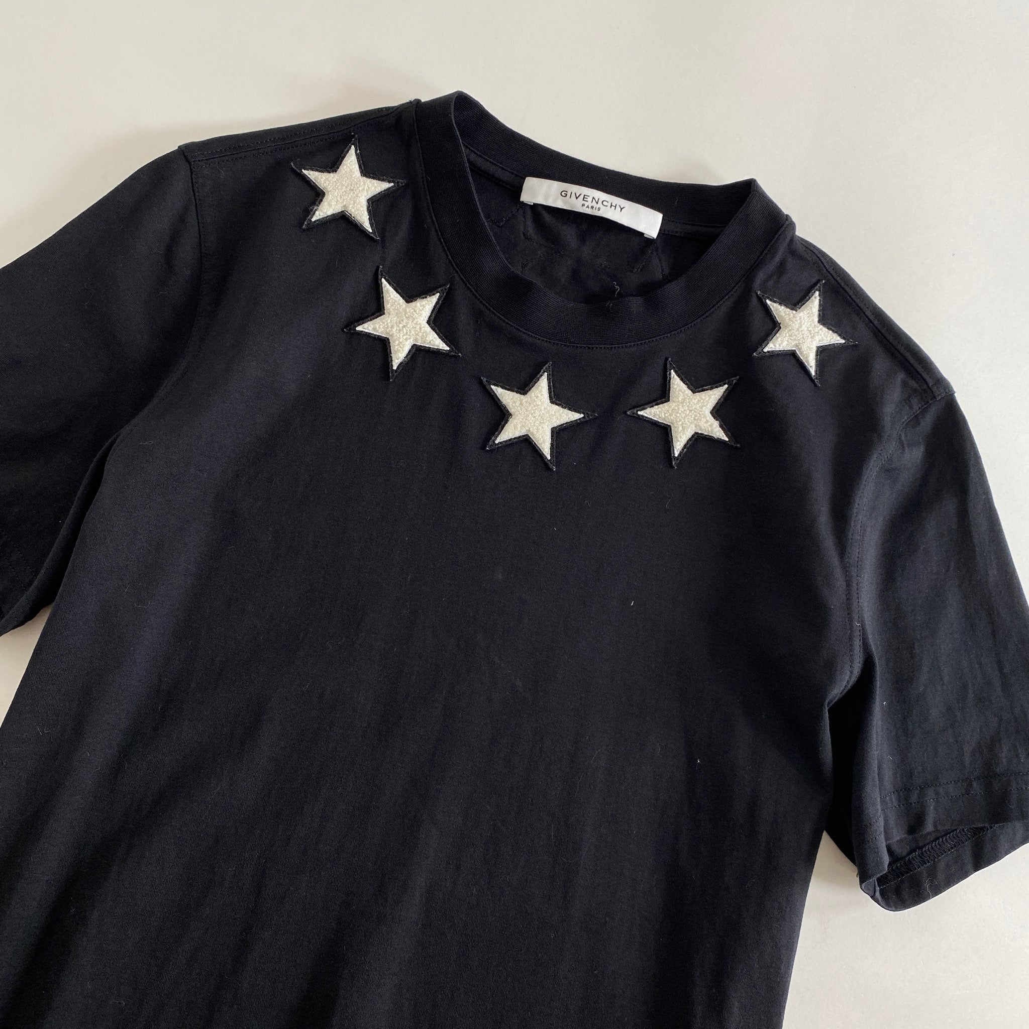 45L2《美品》GIVENCHY ジバンシー スターワッペン Tシャツ XS ブラック