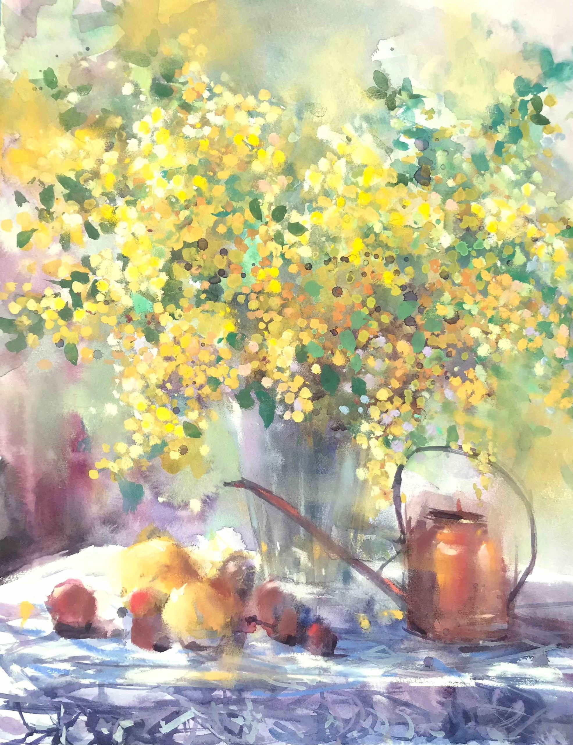 三々サイズソフトパステル水彩画絵画アートインテリア 三々サイズ